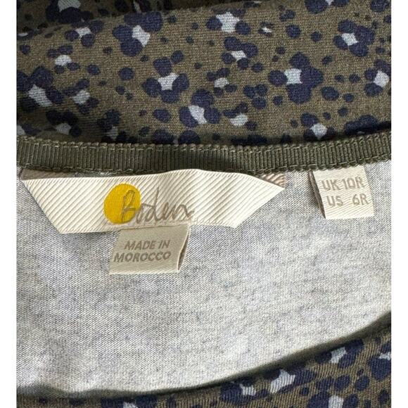 Boden Amelie Jersey Stretch Dress Short Sleeve Green Leopard Print 6R - Picture 7 of 13